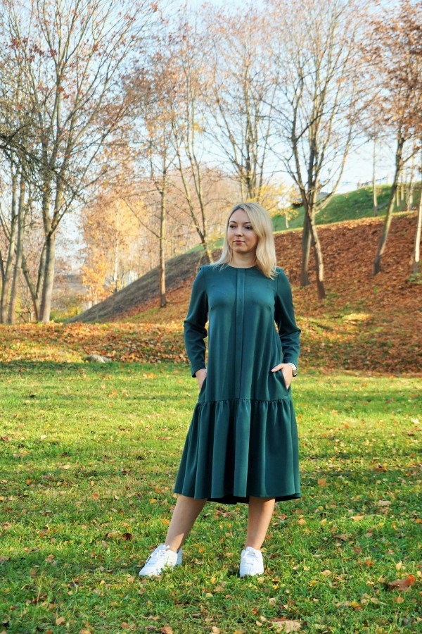 Smaragdo spalvos suknelė " Lėja"